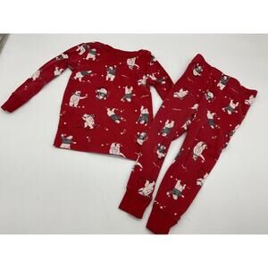 Old Navy Pajama Set Kids 2T Red Polar Bear Print Long Sleeve Shirt Pants Winter